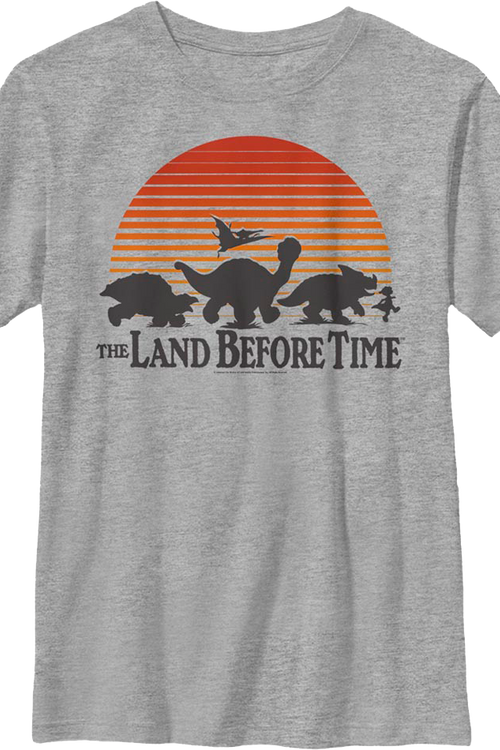 Boys Youth Sunset Silhouette Land Before Time Shirt