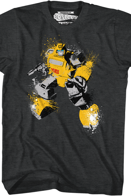 Bumblebee Paint Splatter Transformers T-Shirt