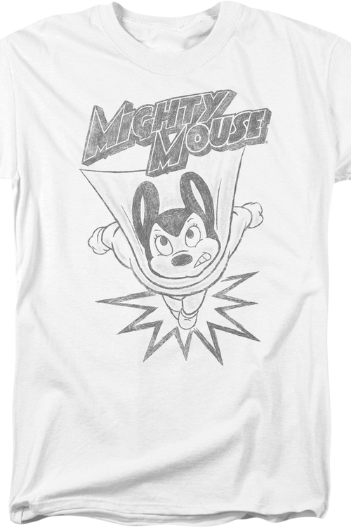 Burst Sketch Mighty Mouse T-Shirt