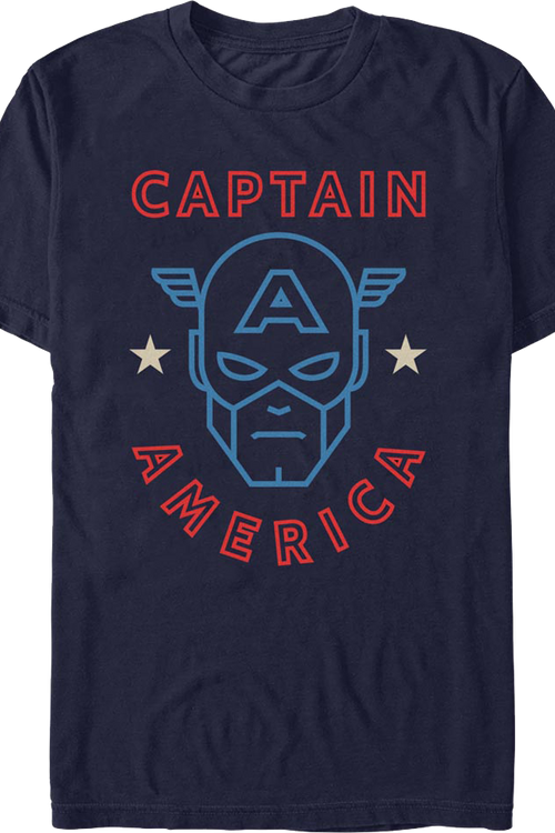 Captain America Mask Outline Marvel Comics T-Shirt