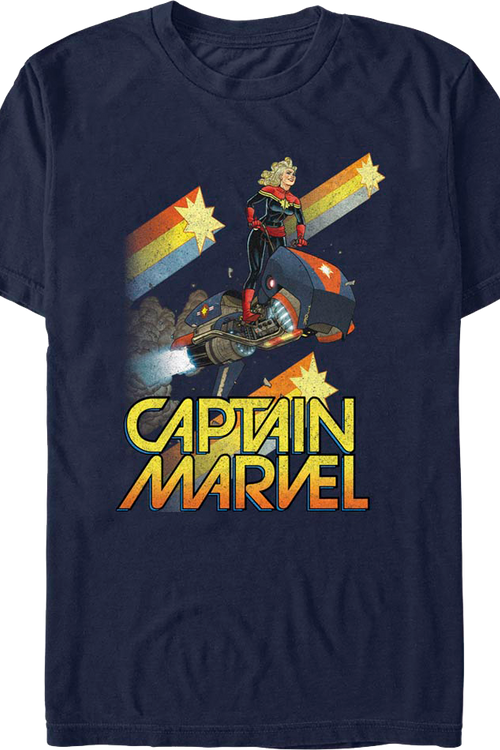 Captain Marvel Retro Stars Marvel Comics T-Shirt