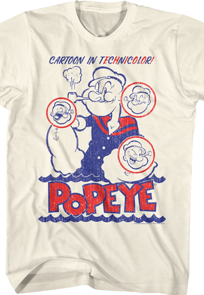 Cartoon In Technicolor Popeye T-Shirt