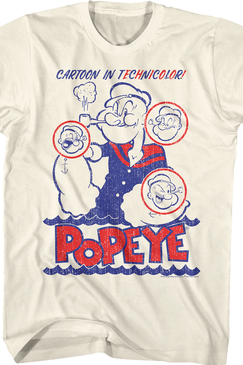 Cartoon In Technicolor Popeye T-Shirt