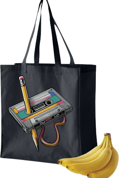 Cassette Tape Rewind Tote Bag