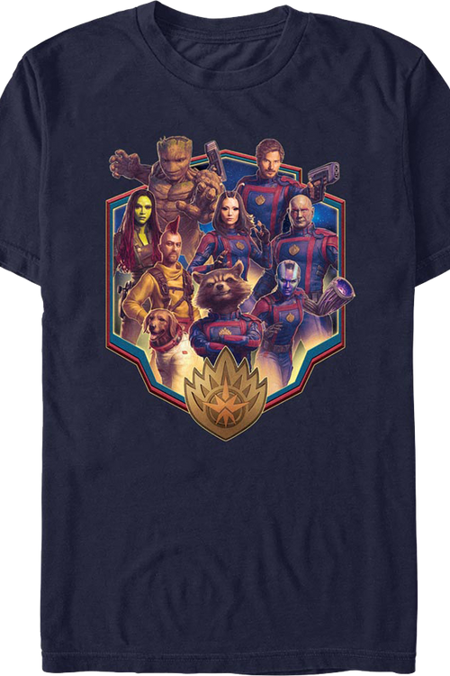 Character Shield Collage Guardians Of The Galaxy Volume 3 T-Shirt