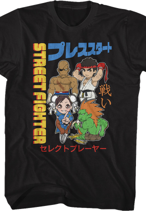 Chibi Characters Collage Street Fighter T-Shirt