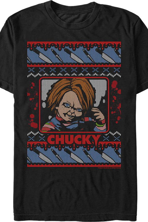 Chucky Faux Ugly Christmas Sweater Child's Play T-Shirt