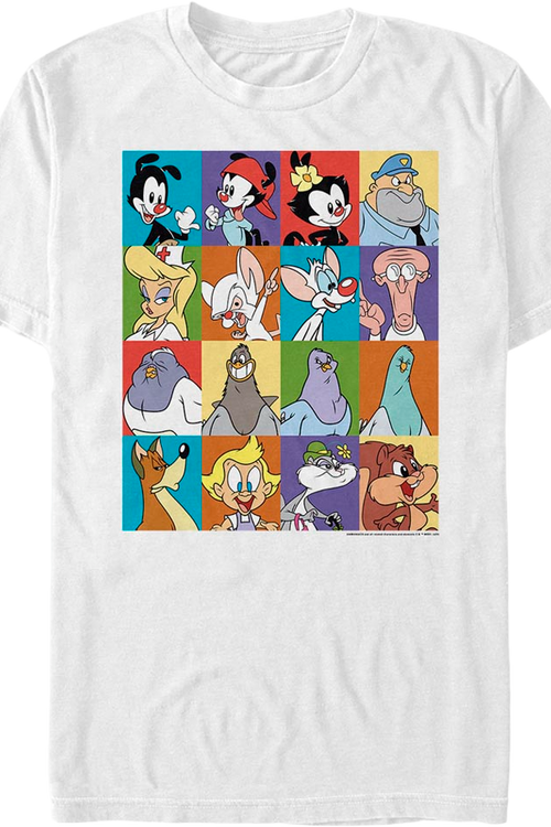 White Classic Character Blocks Animaniacs T-Shirt