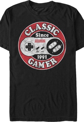 Classic Gamer Since 1991 Super Nintendo T-Shirt