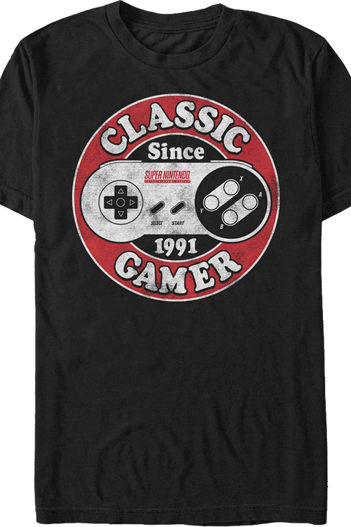 Classic Gamer Since 1991 Super Nintendo T-Shirt