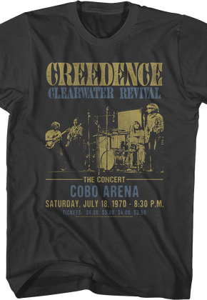 Cobo Arena Concert Creedence Clearwater Revival T-Shirt