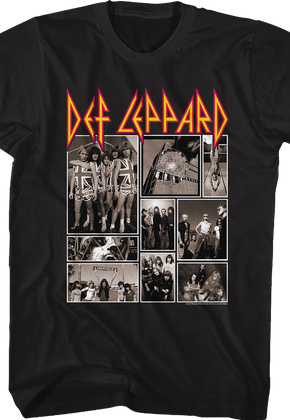 Black and White Collage Def Leppard T-Shirt