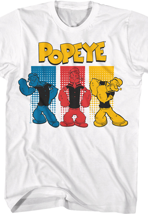Colorful Sailor Poses Popeye T-Shirt