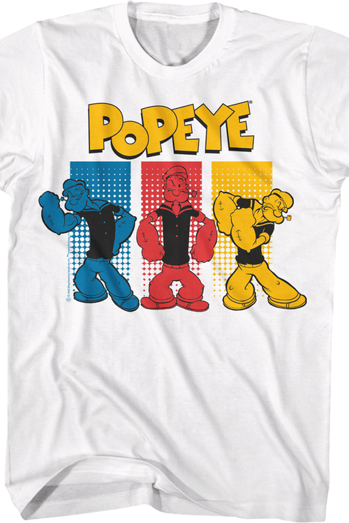 Colorful Sailor Poses Popeye T-Shirt