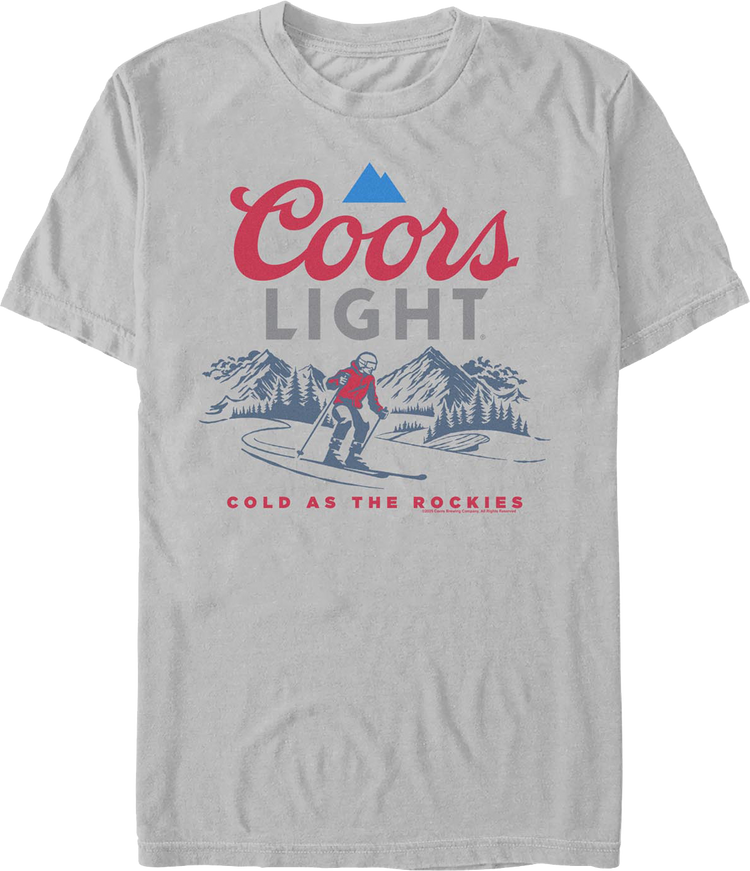 Cold As The Rockies Skiing Coors Light T-Shirt