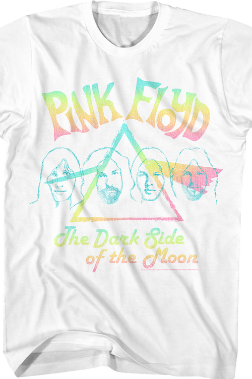 Dark Side of the Moon Pastel Rainbow Pink Floyd T-Shirt