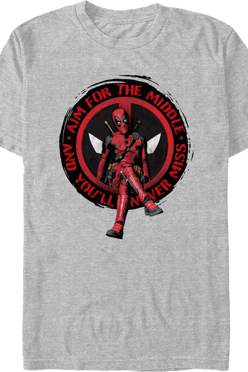 Deadpool Aim For The Middle Marvel Comics T-Shirt