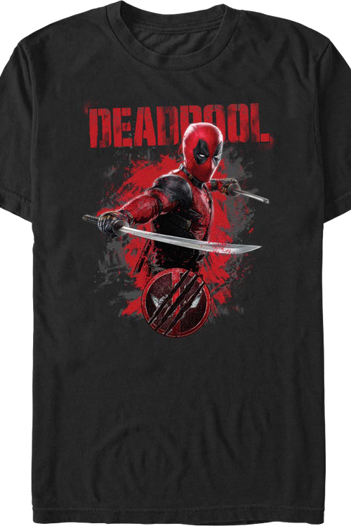 Deadpool Katanas Pose Deadpool & Wolverine Marvel Comics T-Shirt
