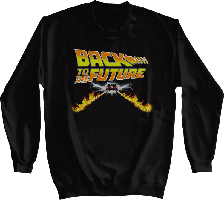 Delorean Fire Tracks Back To The Future Sweatshirt