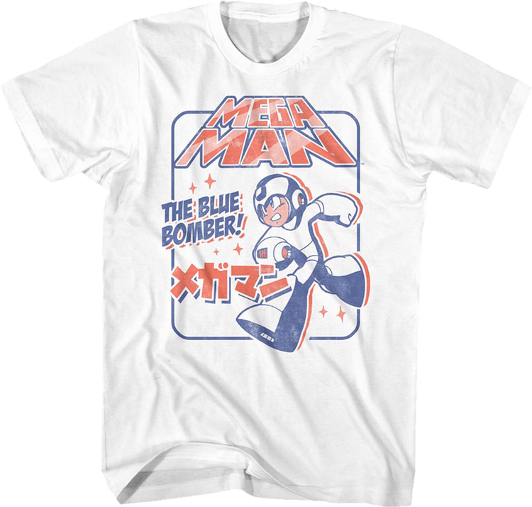 Distressed Blue Bomber Mega Man T-Shirt