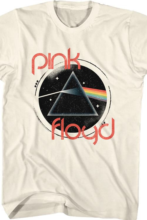 Distressed Circle Dark Side of the Moon Pink Floyd T-Shirt