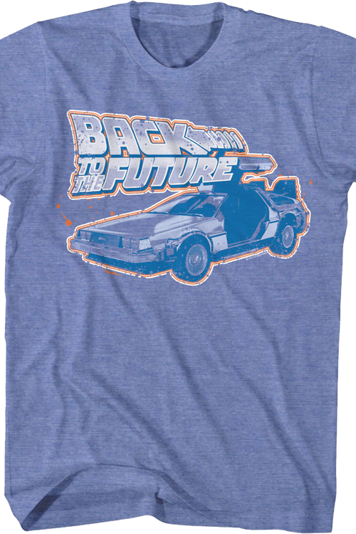 Distressed DeLorean Paint Splatter Back To The Future T-Shirt