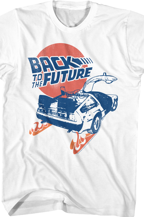 Distressed Fire Tracks Back To The Future T-Shirt