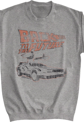 Distressed Logo And DeLorean Back To The Future Sweatshirt