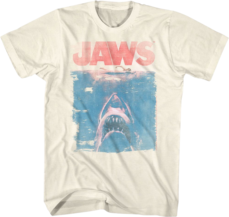 Distressed Movie Poster Jaws T-Shirt