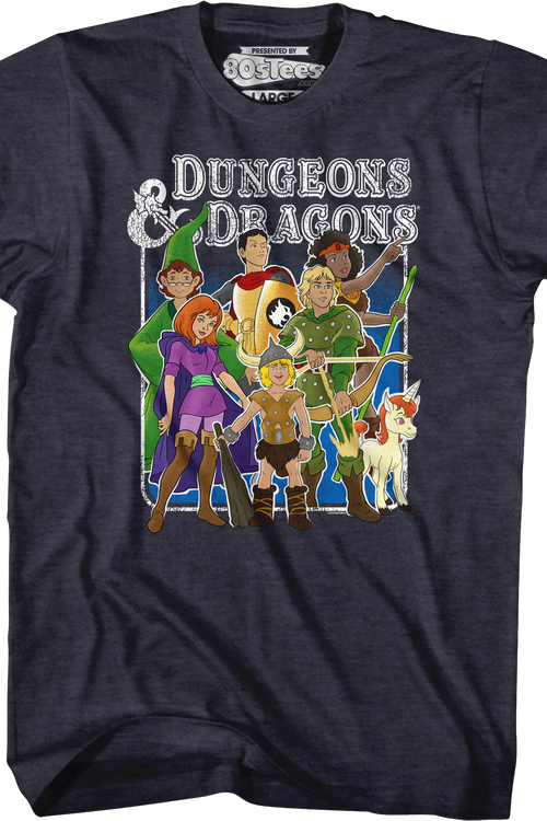 Navy Heather Animated Friends Dungeons & Dragons T-Shirt