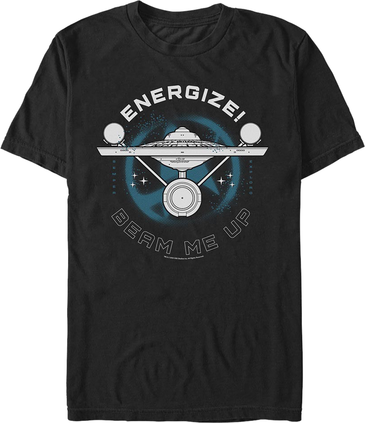 Energize Beam Me Up Star Trek T-Shirt