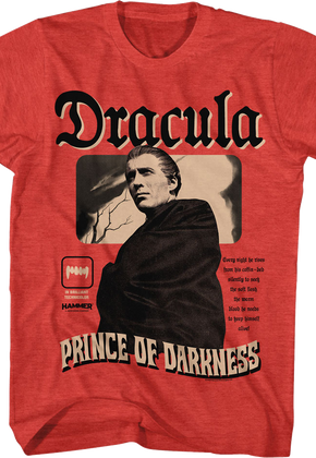 Every Night He Rises Dracula Prince Of Darkness Hammer Films T-Shirt