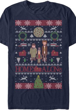 Faux Ugly Christmas Sweater Home Alone T-Shirt