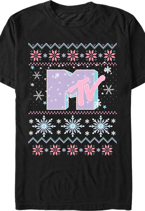 Faux Ugly Christmas Sweater MTV T-Shirt