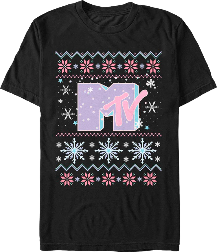 Faux Ugly Christmas Sweater MTV T-Shirt