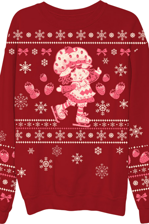 Faux Ugly Christmas Sweater Strawberry Shortcake Sweatshirt