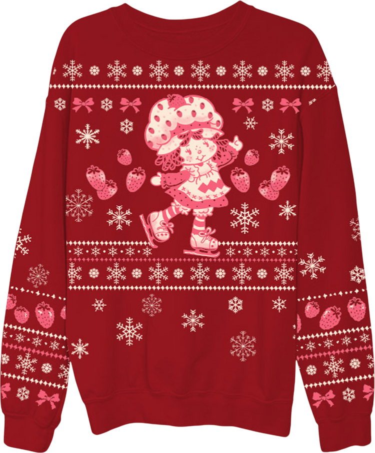 Faux Ugly Christmas Sweater Strawberry Shortcake Sweatshirt