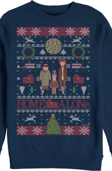 Faux Ugly Christmas Sweater Main Characters Home Alone Sweatshirt