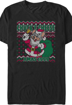 Faux Ugly Xmas 1999 Sweater Chuck E. Cheese T-Shirt