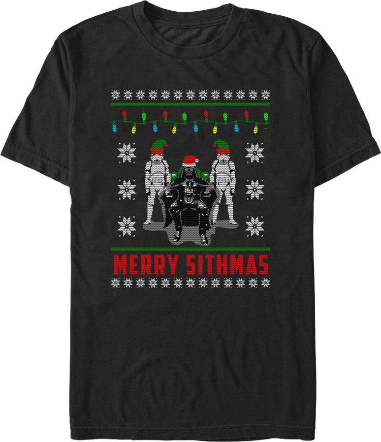 Festive Empire Faux Ugly Christmas Sweater Star Wars T-Shirt