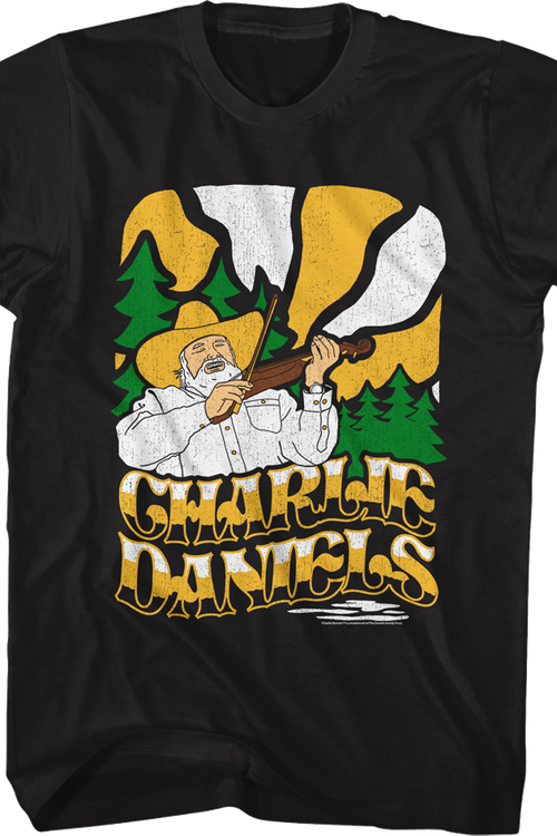Fiddle Illustration Charlie Daniels T-Shirt