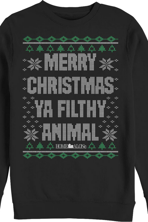 Filthy Animal Faux Ugly Sweater Home Alone Sweatshirt