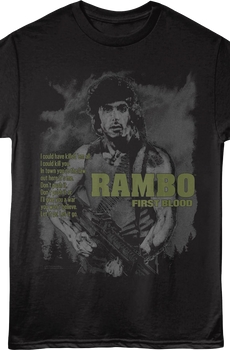 First Blood Let It Go Poster Rambo T-Shirt