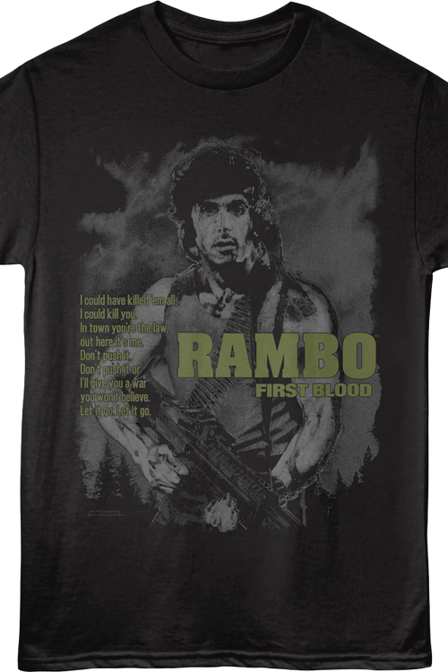First Blood Let It Go Poster Rambo T-Shirt
