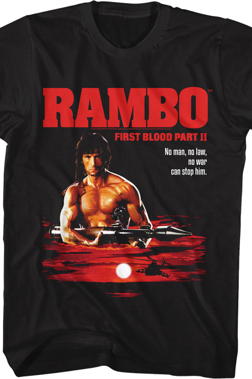 First Blood Part II Tagline Poster Rambo T-Shirt