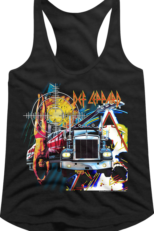 Ladies First Four Collage Def Leppard Racerback Tank Top