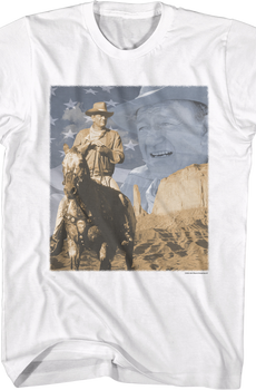 Flag Collage John Wayne T-Shirt