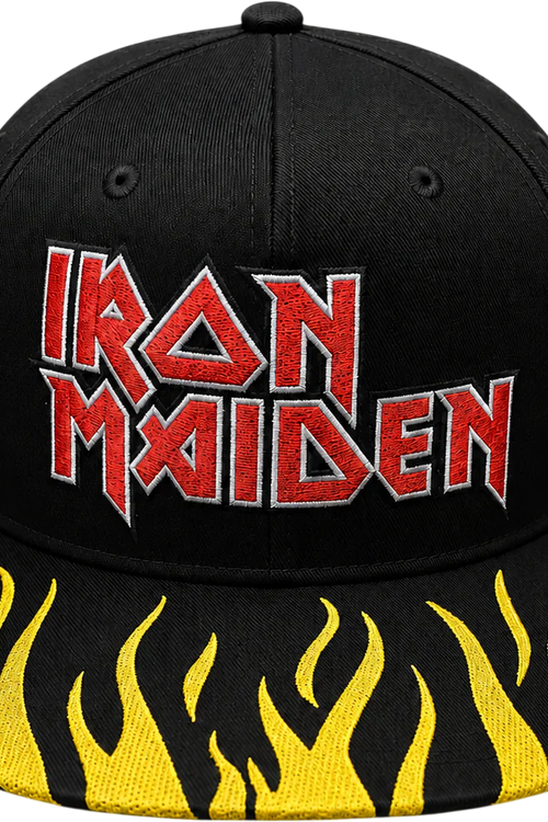 Flames Flatbill Snapback Iron Maiden Baseball Cap