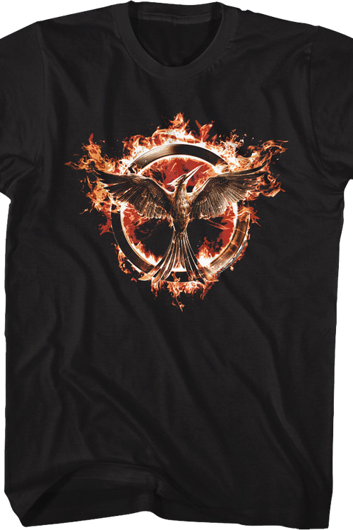 Flaming Mockingjay Hunger Games T-Shirt