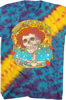 Flower Skeleton Grateful Dead Tie Dye T-Shirt